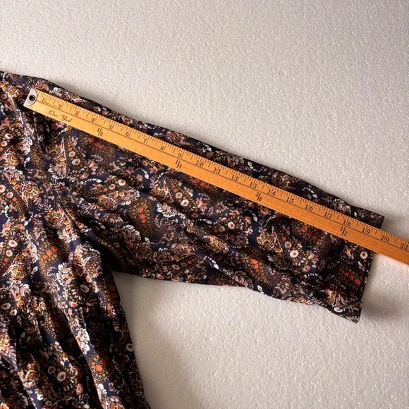 NATURAL LIFE Heidi Mini Dress Tiered Paisley Pockets Cottage Core Fall XL NWOT - Picture 8 of 13